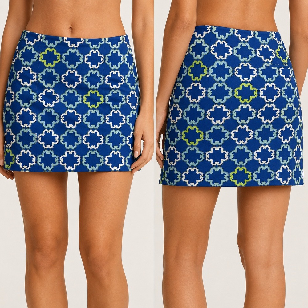 EP Pro Golf Skort Blue Geometric Medallion Print Athletic Skirt Womens Size 6